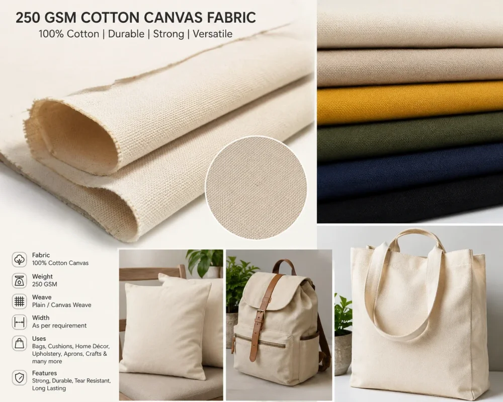 100% Cotton Canvas Fabric - Textiles & Apparel by Weavon Tex India