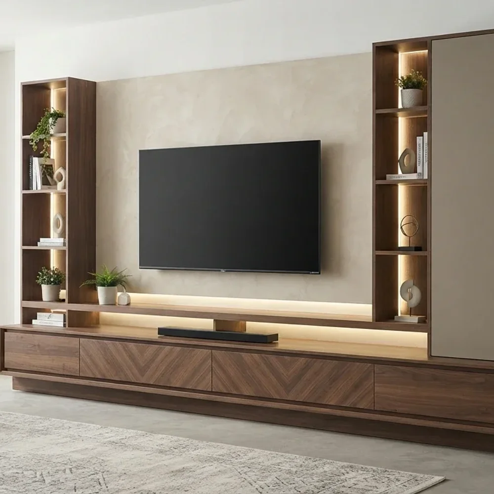 Custom-Manufactured TV Unit - Furniture & Interiors by Bismillah Labour Wood Work