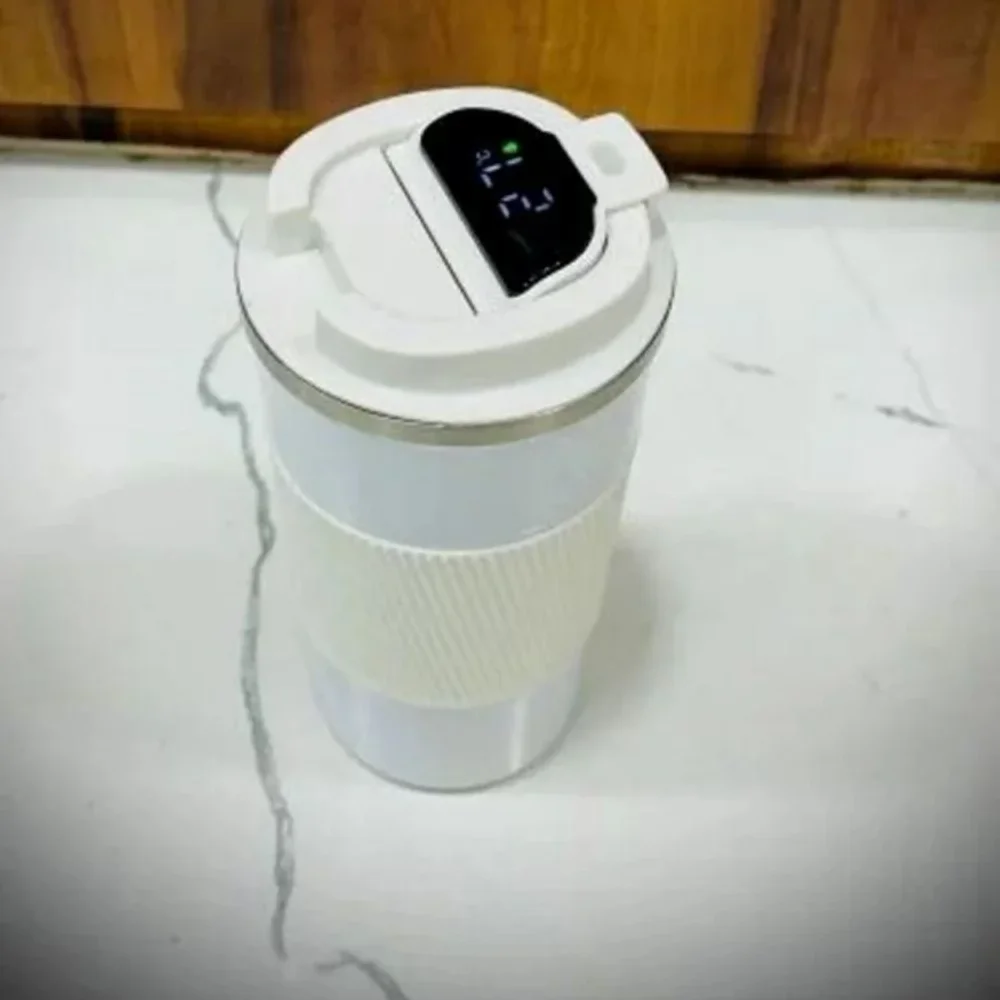 Stainless Steel Insulated Travel Mug with Temperature Display, 500 mL - Home & Kitchen by Y K Trading