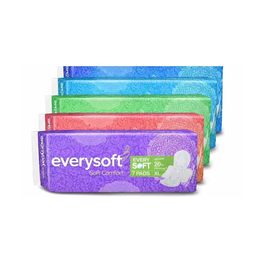 Everysoft Soft Comfort Cotton XL Pads with Disposable Pouch - Beauty & Personal Care by Lavanshi Hygiene Care