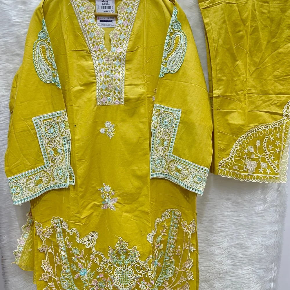 AYZEL Embroidered Lawn Kurta Set with Net Dupatta - Textiles & Apparel by Ayzel Pvt. Ltd.