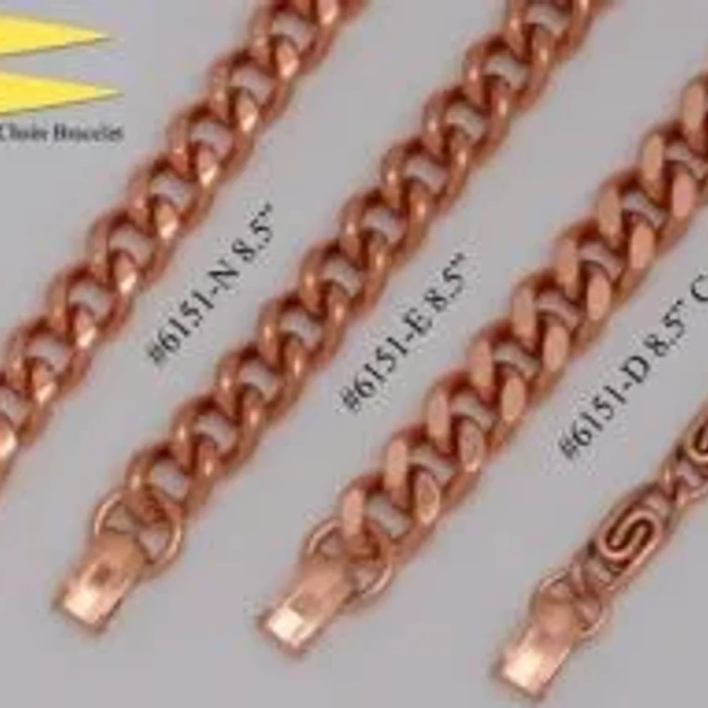 Pure Copper Link Chain Bracelet - Gems & Jewelry by Jaya Jems Impex