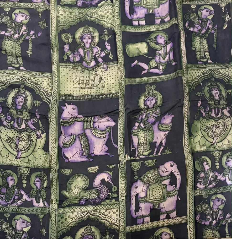 Kalamkari Chennuri Silk Fabric - Textiles & Apparel by Dial Points Solutions