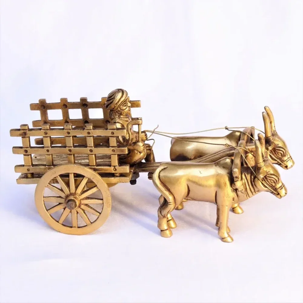 Brass Bullock Cart Model - Home & Kitchen by Craftsview