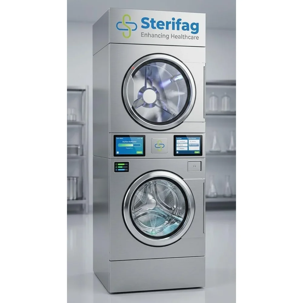 Commercial Laundry Stacker 20Kg (Washer+dryer) - Machinery & Equipment by Sterifag India Pvt. Ltd.