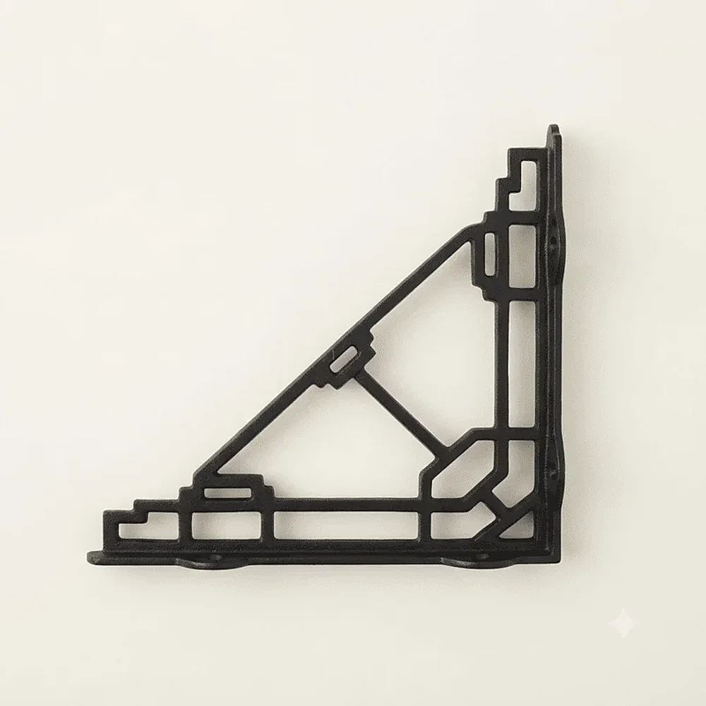 Matte Black Mission Style Shelf Bracket - Construction & Building Materials by The Hardware Hut