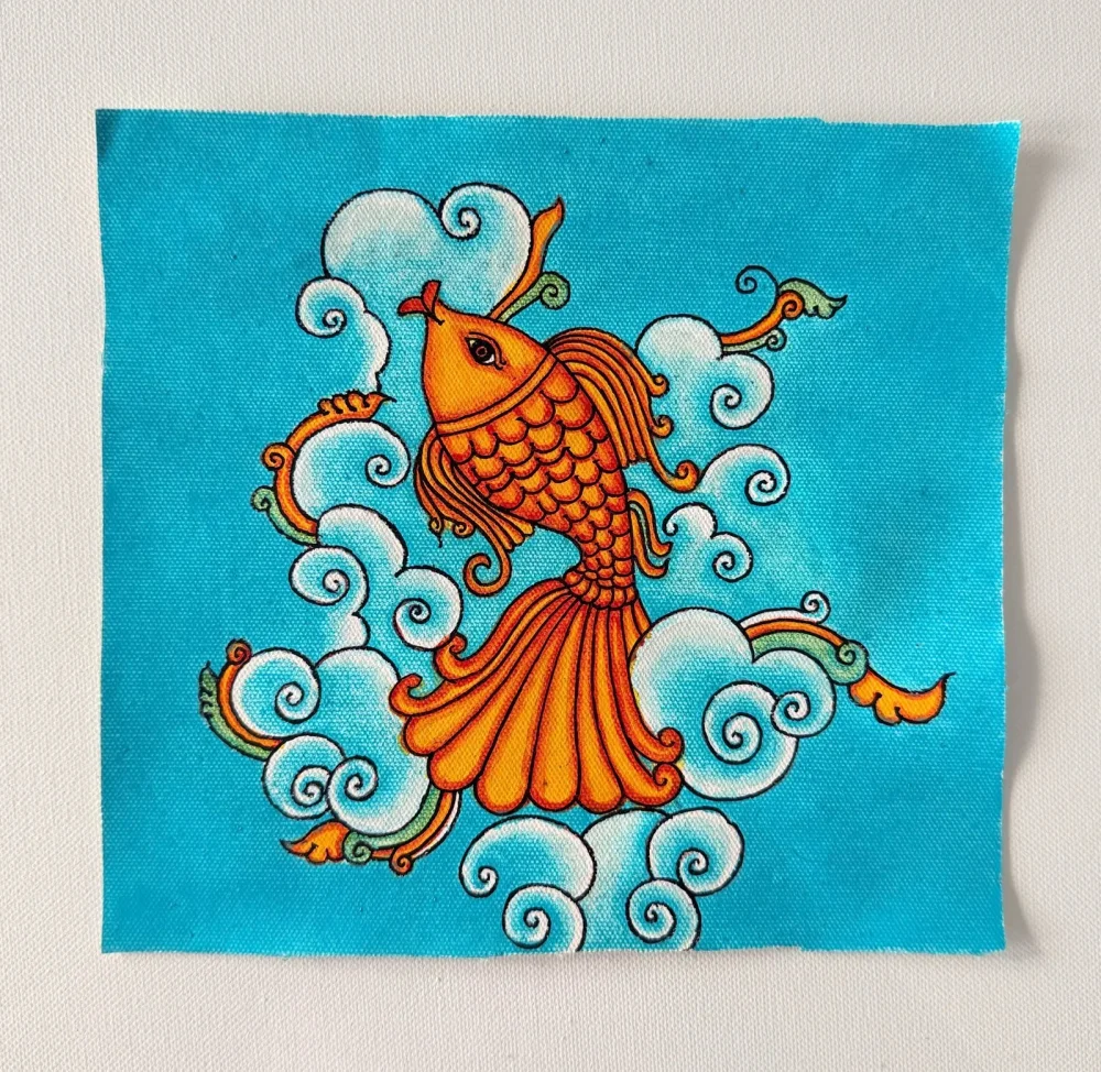 9Inch Canvas Fish Painting - Home & Kitchen by Ains Overseas