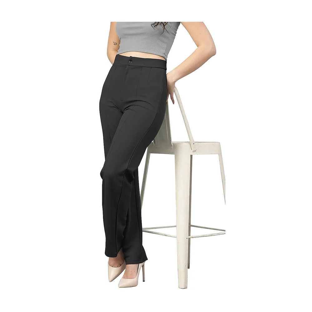 Solid Black Polyester Pant XXL - Textiles & Apparel by Cara Exim