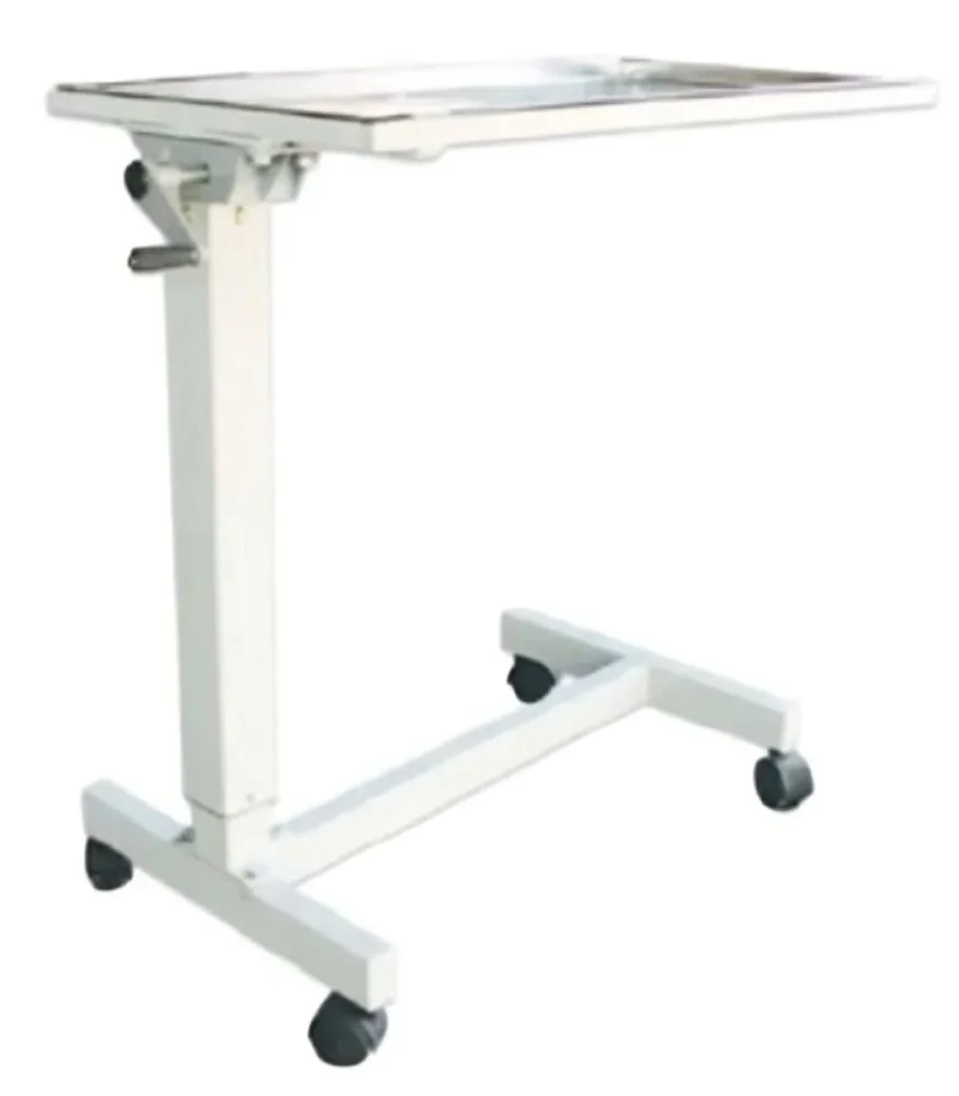 Adjustable Stainless Steel Hospital Overbed Table - Healthcare & Medical by Medicom International