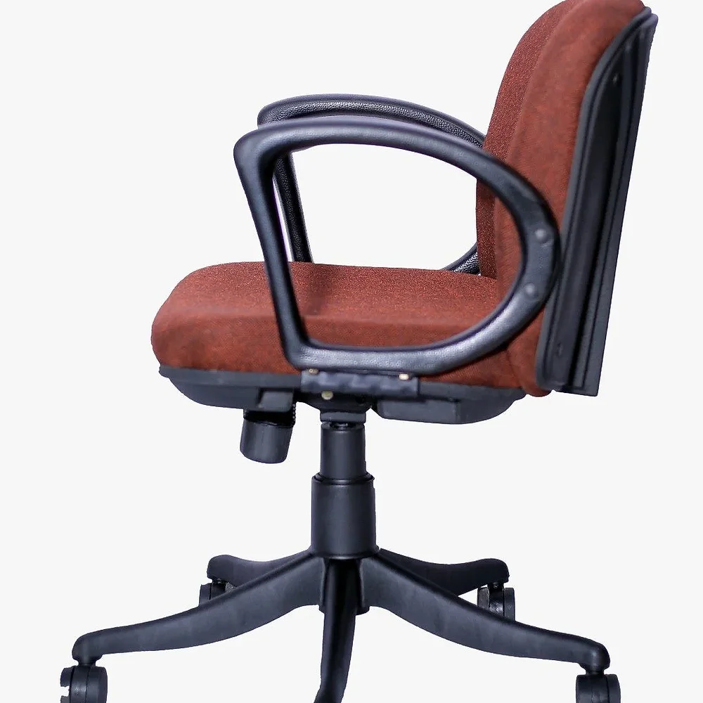 Mid Back Dark Brown Fabric Executive Office Chair with Fixed Arms - Furniture & Interiors by IAFA Furniture Pvt. Ltd.