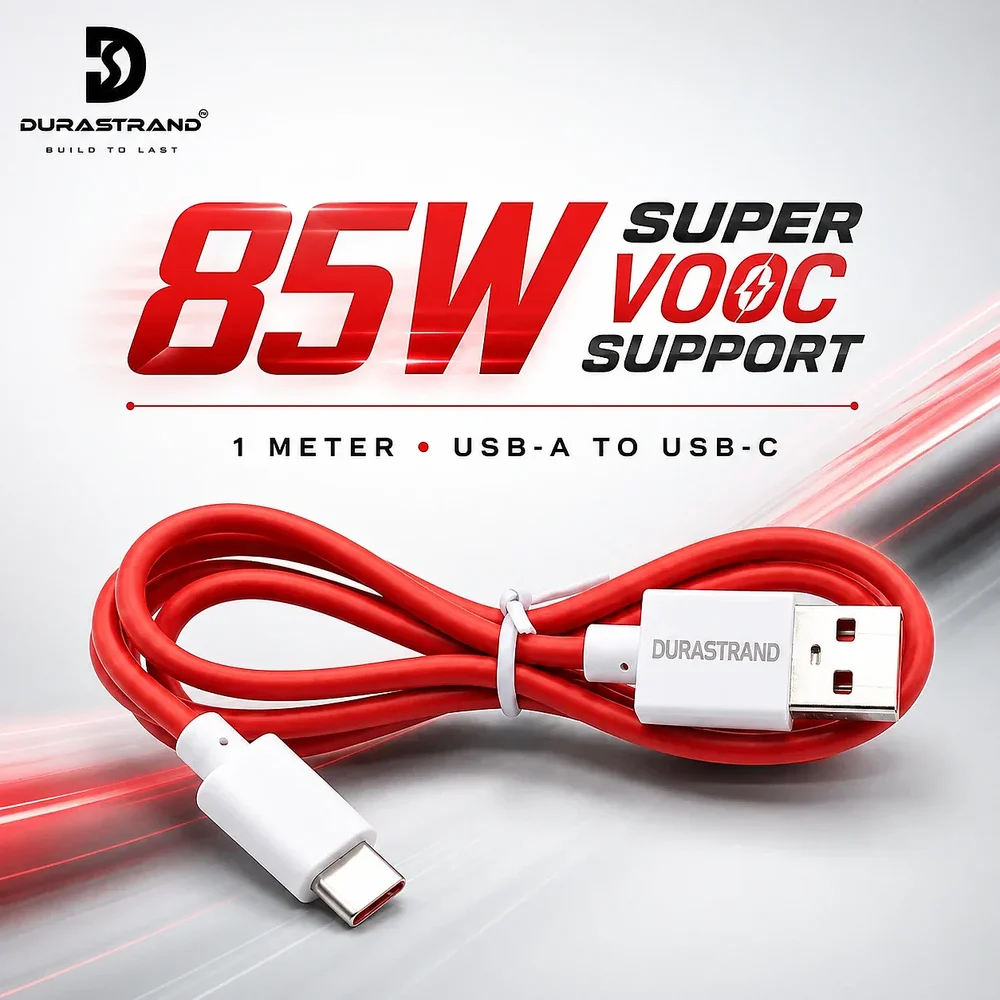Durastrand 85W USB-A to USB-C Pure Copper Data Cable - Electronics & Electrical by Syncore Technologies