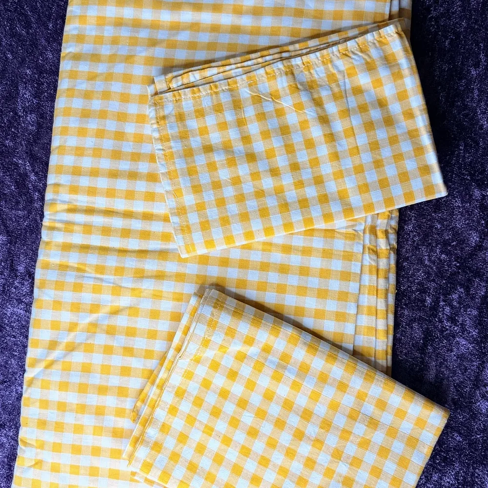 Light Yellow Handloom Bedsheet Pillow Cover Set - Textiles & Apparel by Ains Overseas