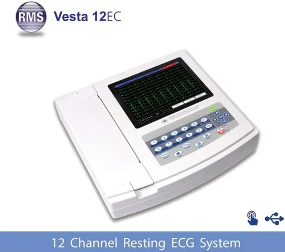 RMS Vesta 12EC Portable Twelve Channel ECG Machine - Healthcare & Medical by Accurate Surgicals