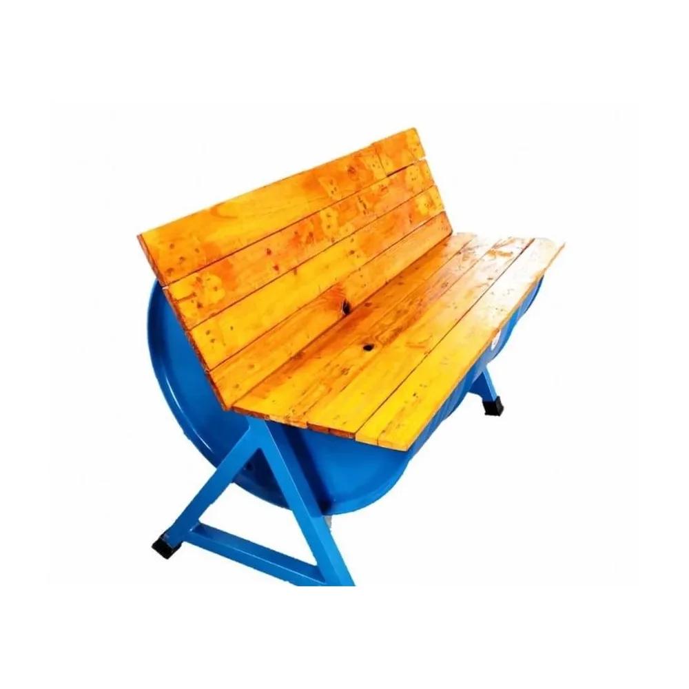 Polished Wood Barrel Pallet Bench - Furniture & Interiors by Upcycle Furnishing India