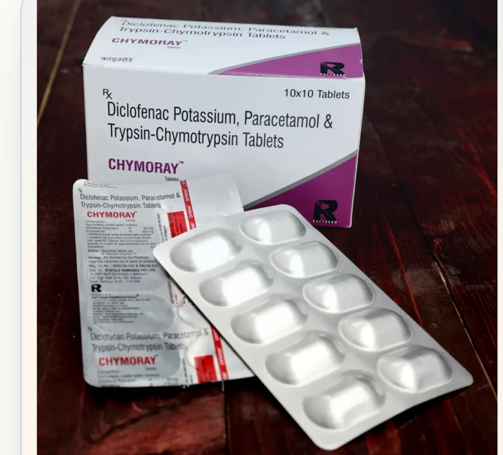 Diclofenac Potassium, Paracetamol & Trypsin-chymotrypsin Tablets 10-count - Healthcare & Medical by Raytheon Pharmaceuticals