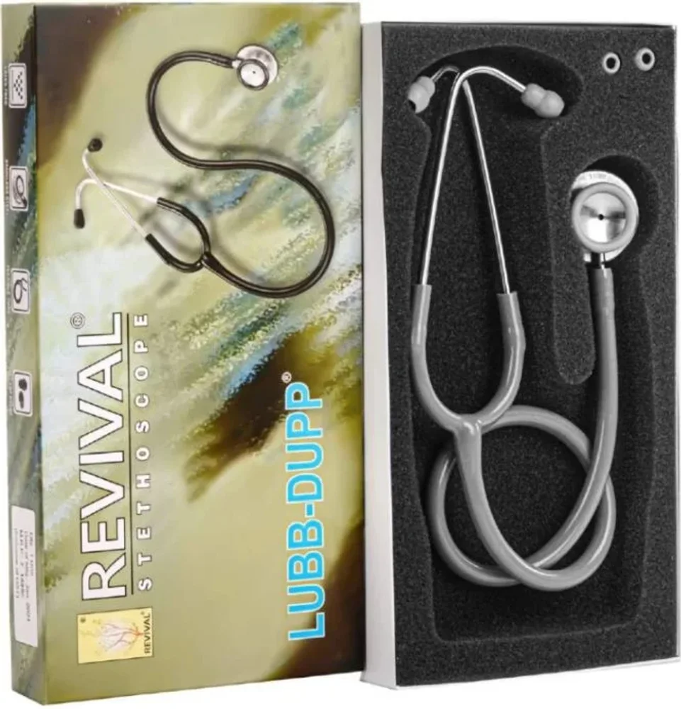 Revival Lubb-Dupp Single-Sided Stainless Steel Stethoscope - Healthcare & Medical by Accurate Surgicals