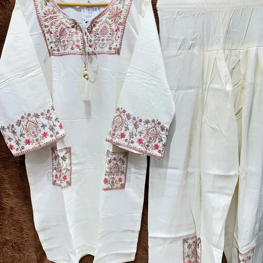 Embroidered Lawn Kurta Set with Farshi Salwar - Textiles & Apparel by Ayzel Pvt. Ltd.