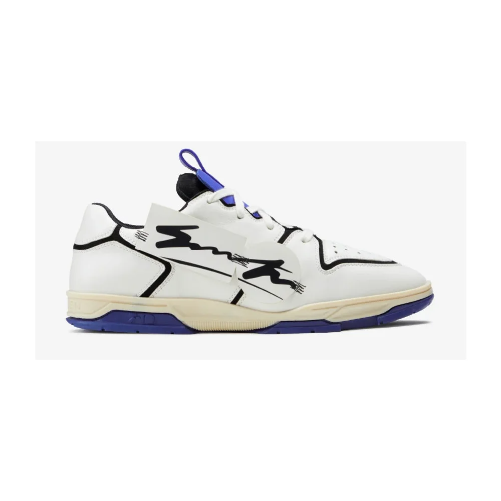 704 White Blue Color-Blocked Vegan Low-Top Sneaker - Footwear, Bags & Leather Goods by Disruptive Fashion Pvt. Ltd.