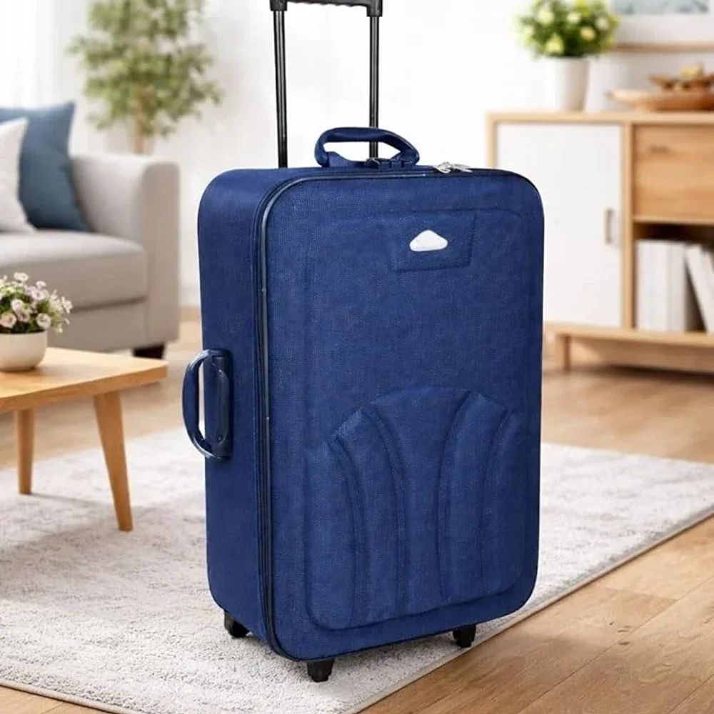 24 Inch Dark Blue Trolley Suitcase - Footwear, Bags & Leather Goods by Bhagwati Bags