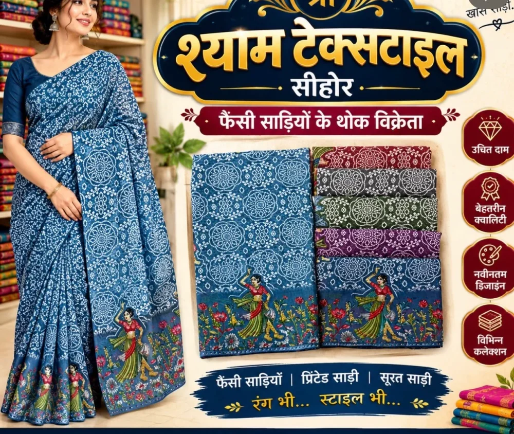 Cotton Fancy Saree with Blouse Piece - Textiles & Apparel by Shyam Seth Textiles Pvt. Ltd.