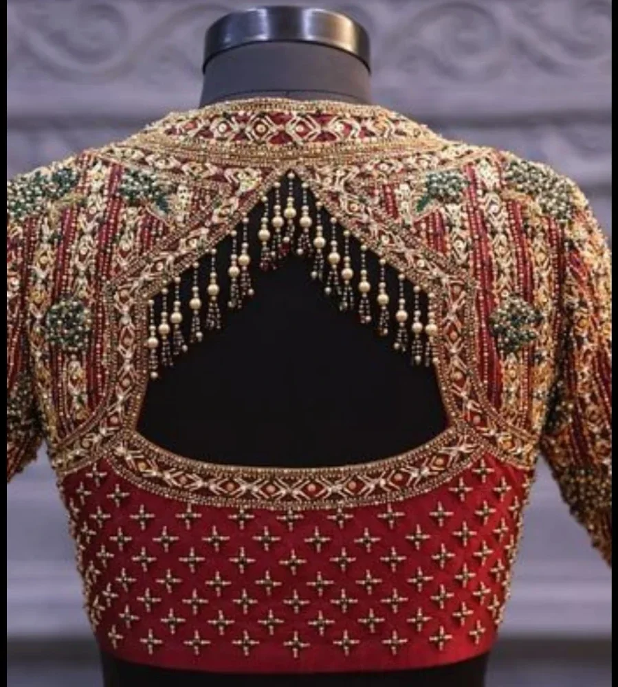 Bridal Blouse with Intricate Handwork - Textiles & Apparel by GKS Tailoring and Embroidery