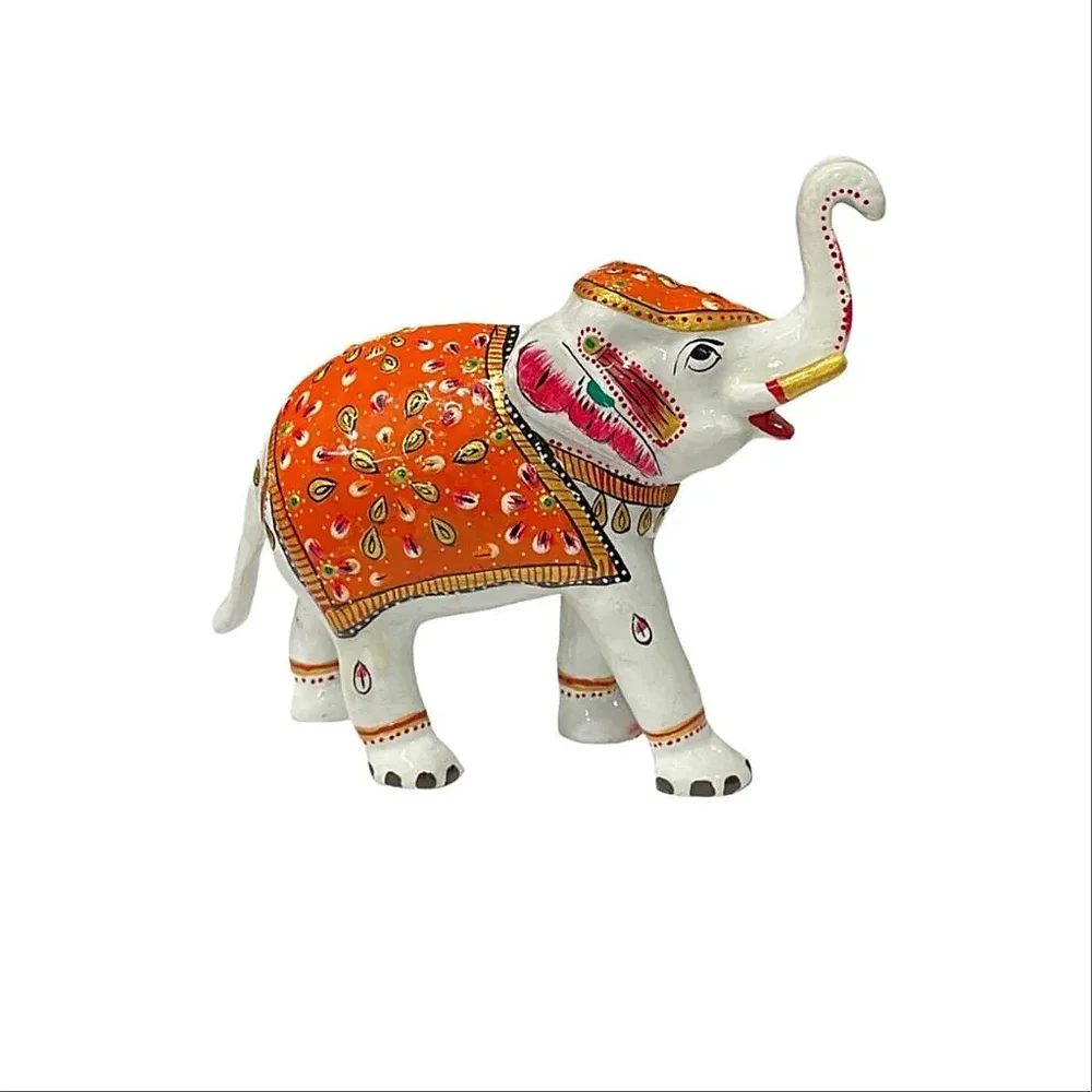 Handmade Multricolour Metal Elephant Statue for Interior Decor - Home & Kitchen by Lav Craft