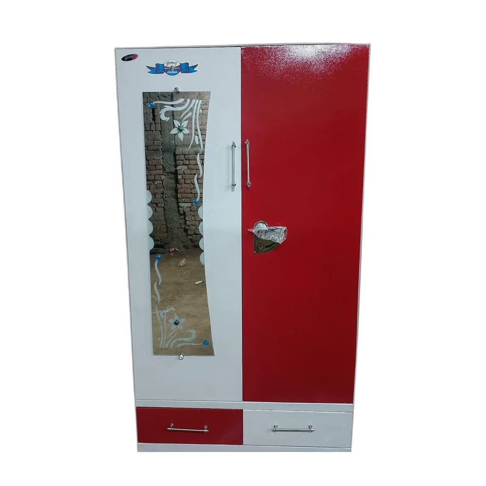 Hinged Red Double Door Iron Mirror Almirah - Furniture & Interiors by M/S. Atika Safe