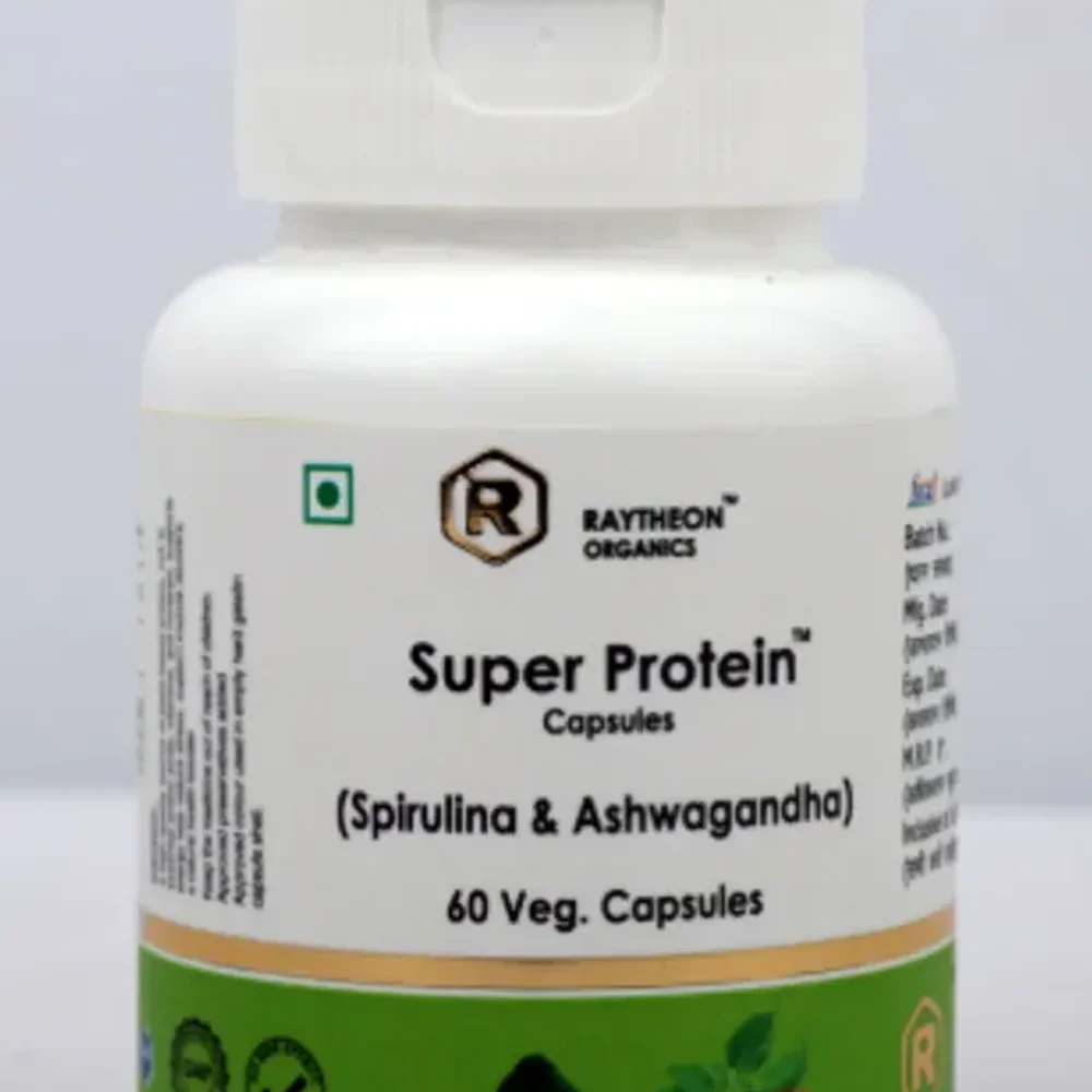 Raytheon Organics Super Protein Capsules with Spirulina & Ashwagandha - Healthcare & Medical by Raytheon Organics