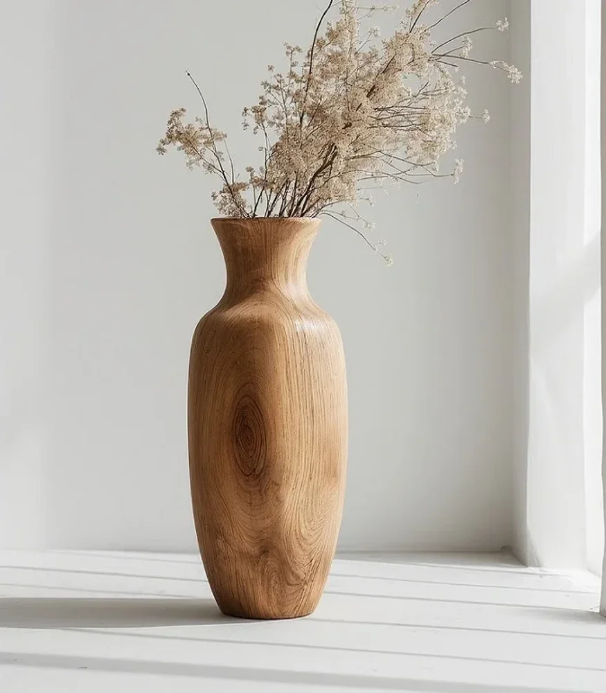 Mango Wood Flower Floor Vase 5x5x16 inches - Home & Kitchen by Razvi Exports