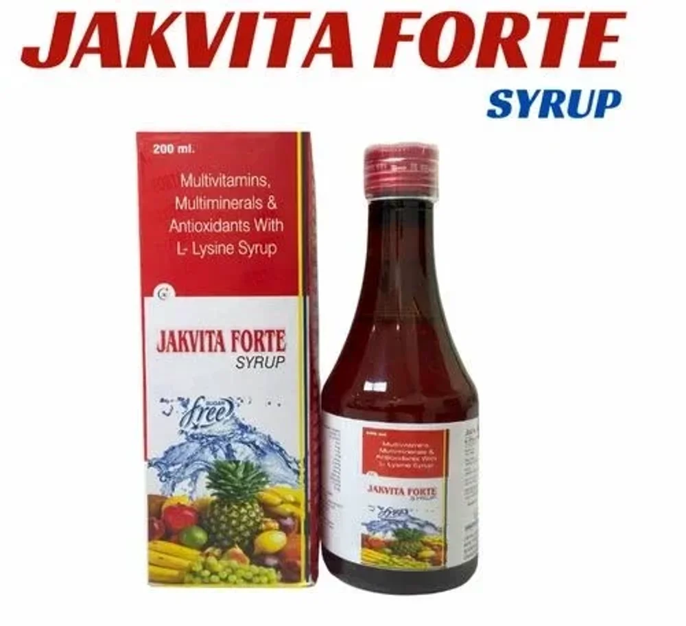 JAKVITA FORTE Multivitamin Multimineral L-Lysine Syrup 200 ml - Healthcare & Medical by Jakstar Pharma