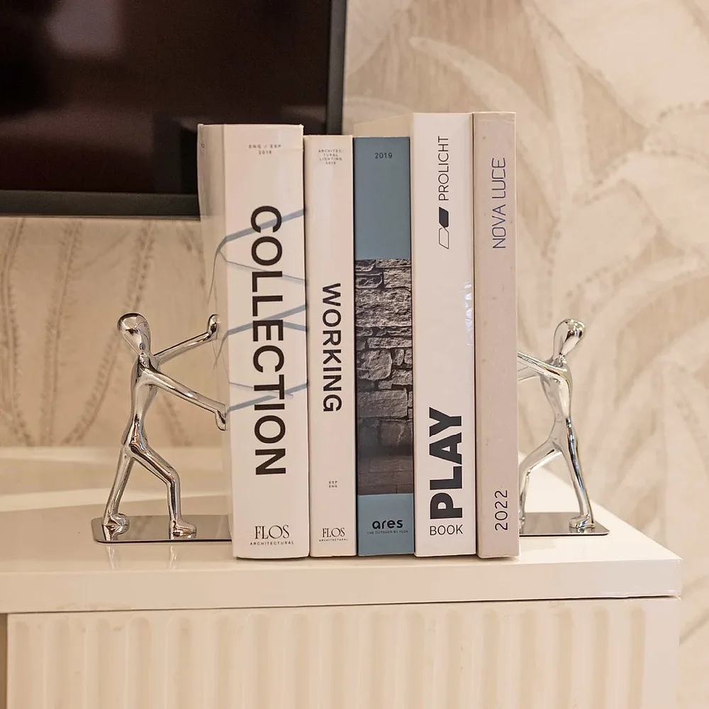 Figurative Clear Bookend Set - Home & Kitchen by Wooden Owl Design Pvt. Ltd.