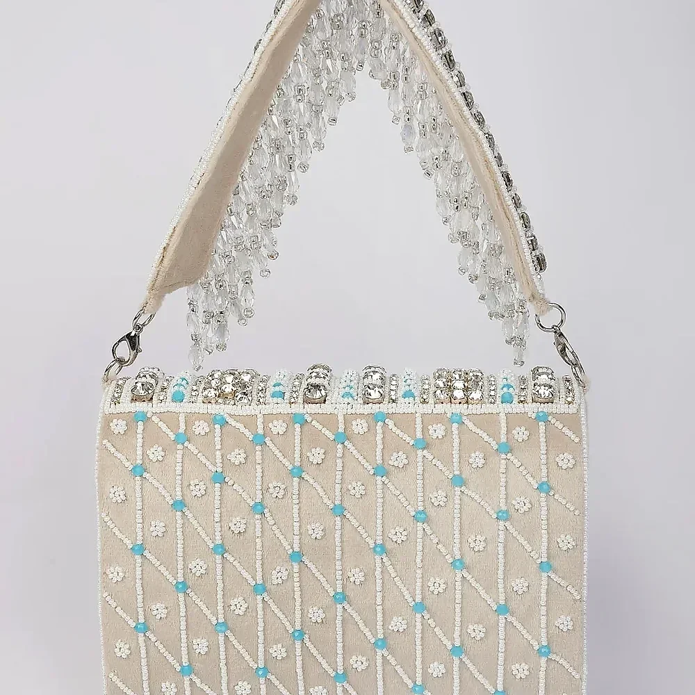 Fabric Beaded Handbag - Footwear, Bags & Leather Goods by Sunehla Deal
