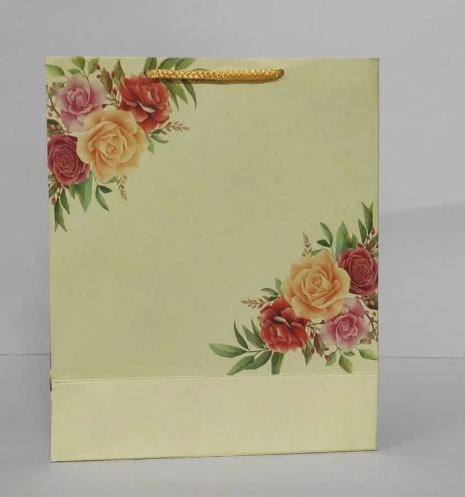 Floral Print Paper Handle Bags - Packaging & Printing by Shree Matha Enterprises