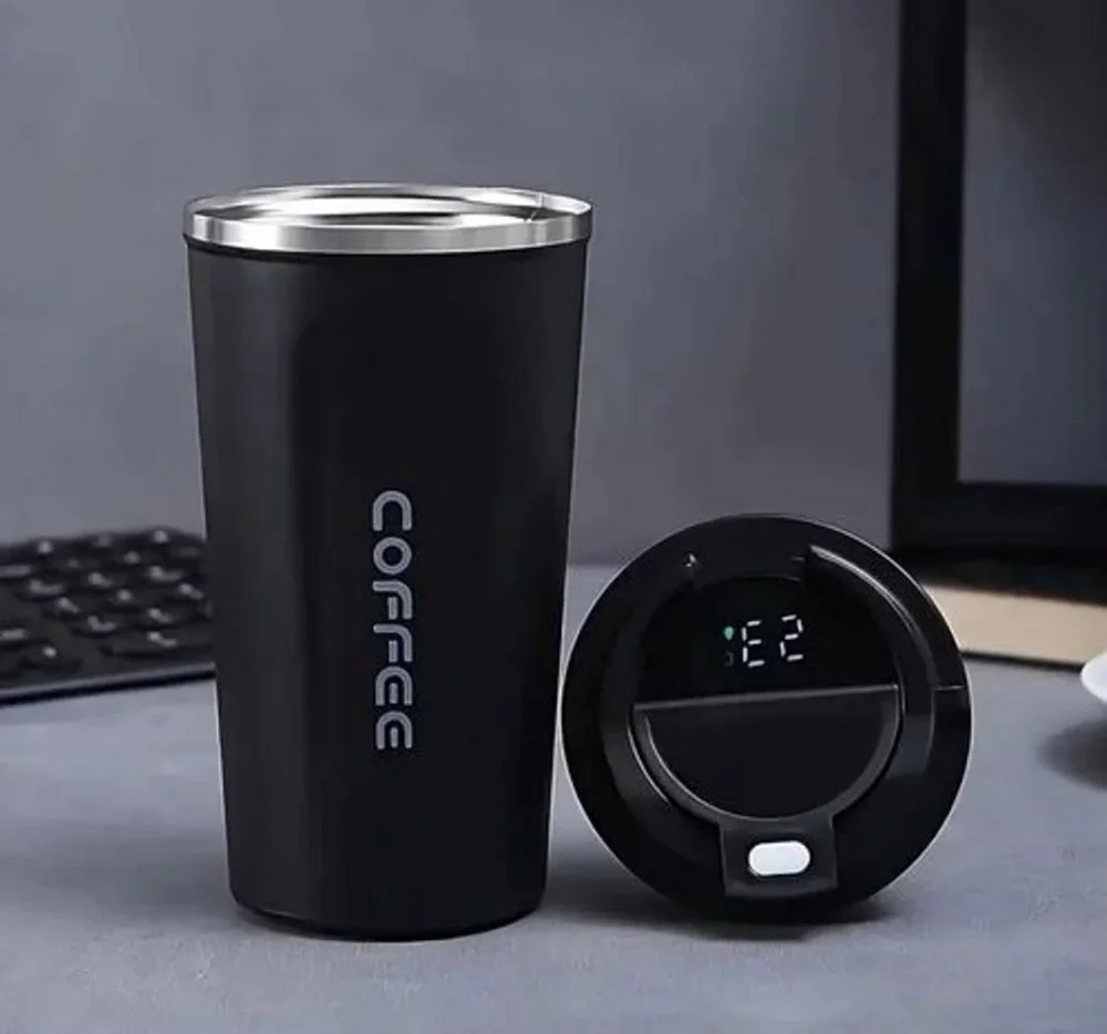 SS 304 Vacuum Insulated Coffee Mug, 500 ml, Matte Black - Home & Kitchen by Y K Trading
