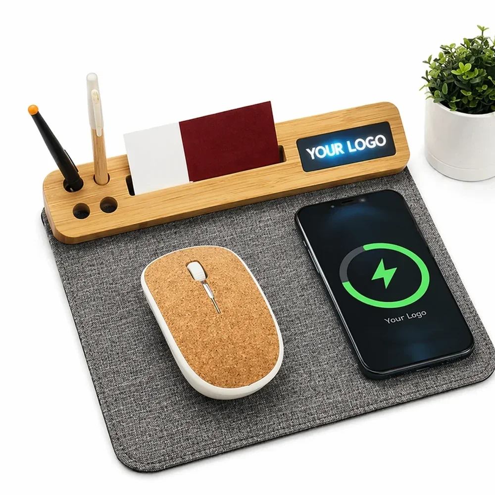 15W Wireless Charging Mouse Pad with LED Logo - Footwear, Bags & Leather Goods by Rudraksh Enterprises