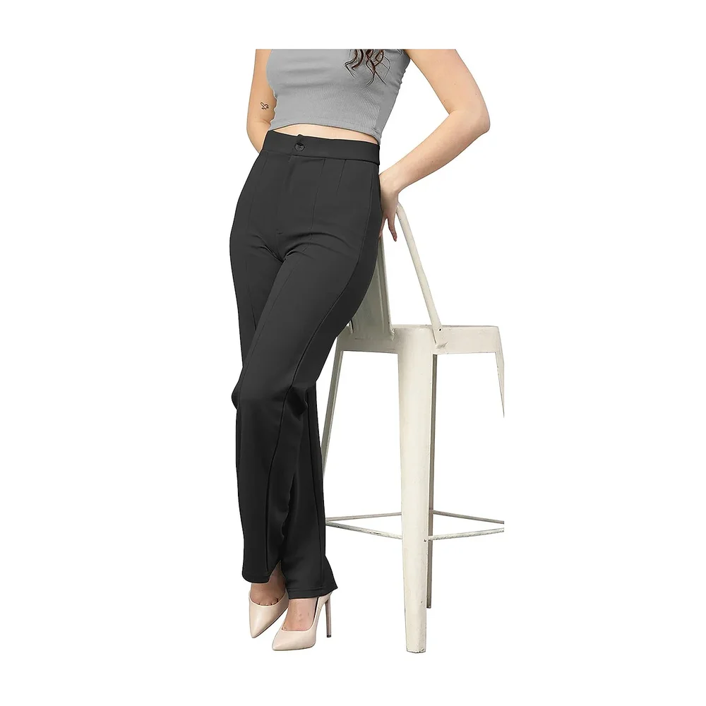 Solid Black Polyester Pant - Textiles & Apparel by Cara Exim