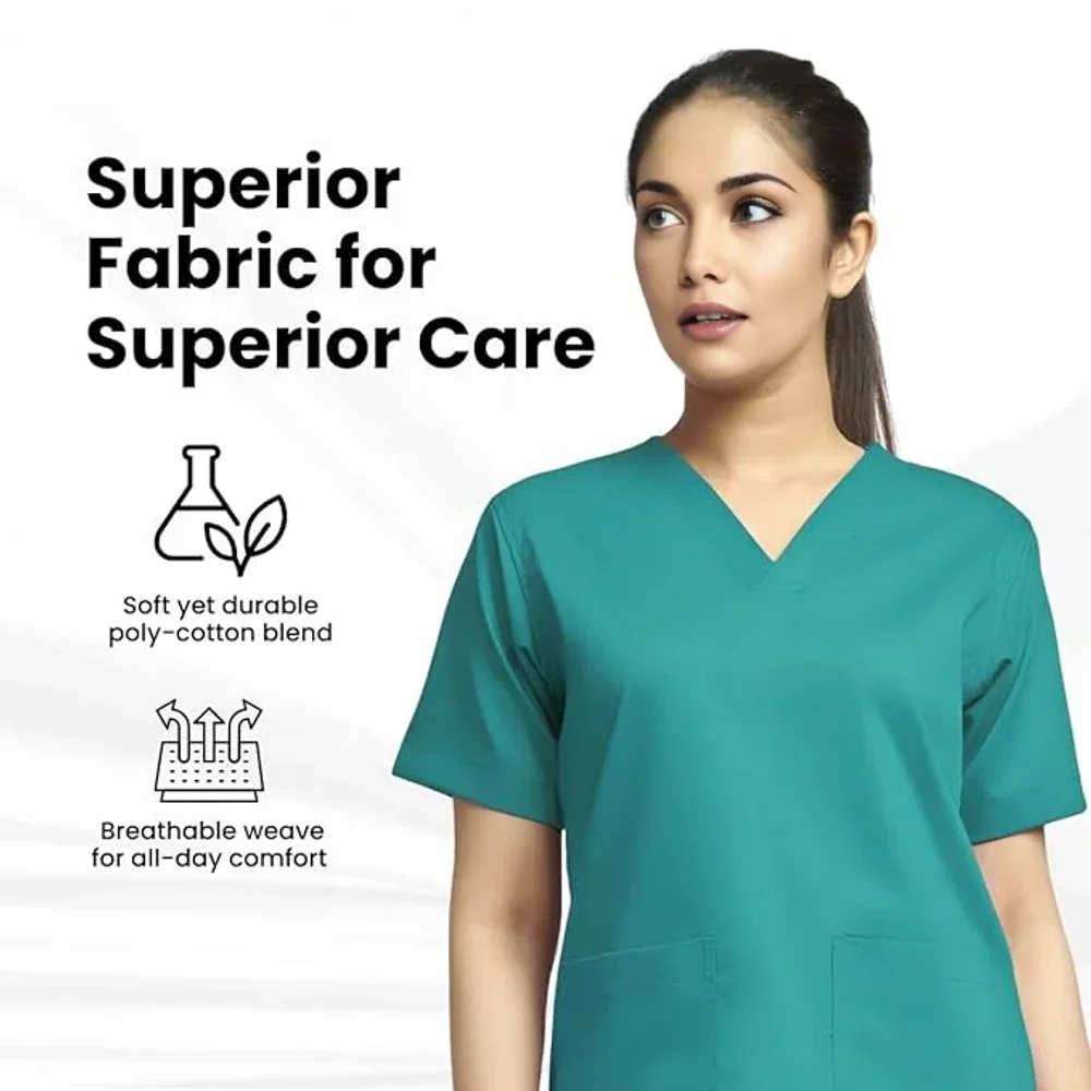 Kifzi Antimicrobial Women's Scrub Suit with 4 Pockets - Textiles & Apparel by Accurate Surgicals