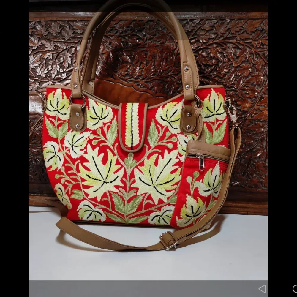 Kashmir Embroidery Design Hand Bag - Footwear, Bags & Leather Goods by Ecommerce Star Traders