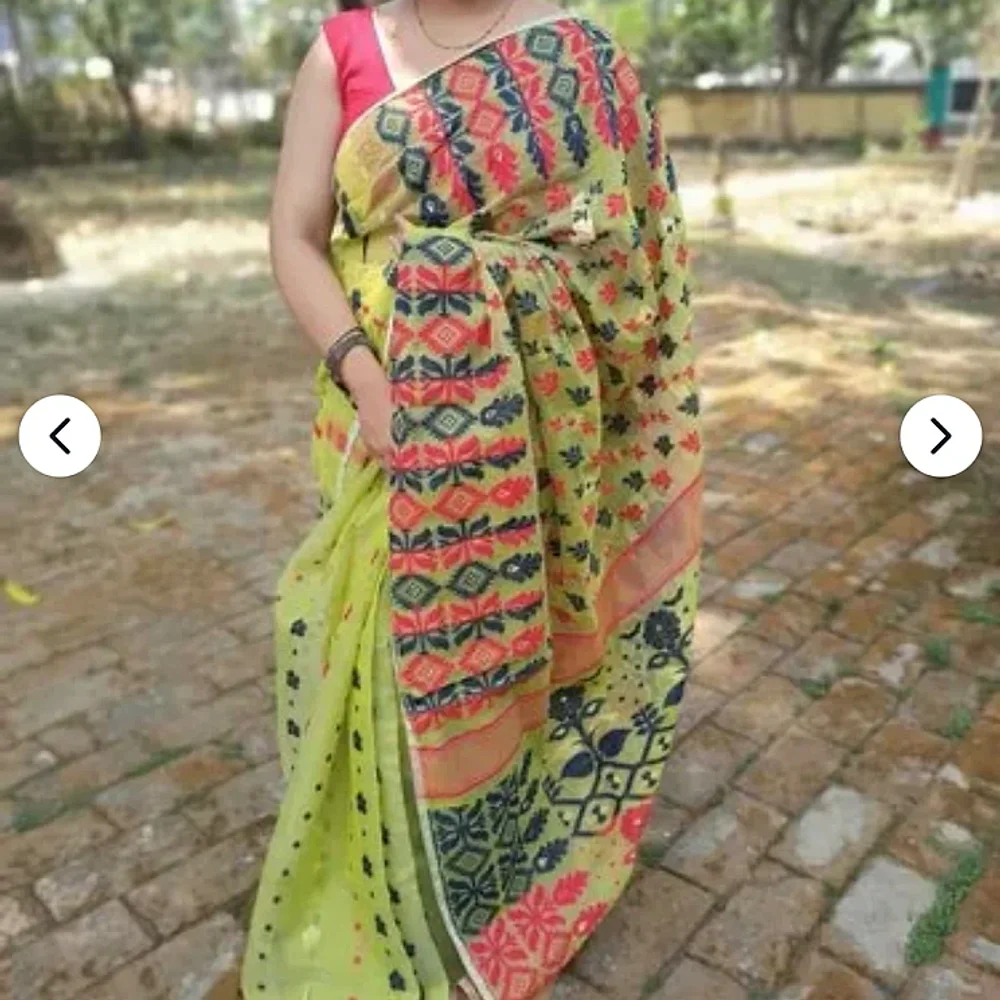 Cotton Jamdani Saree 5.5 M - Textiles & Apparel by Nandys 13