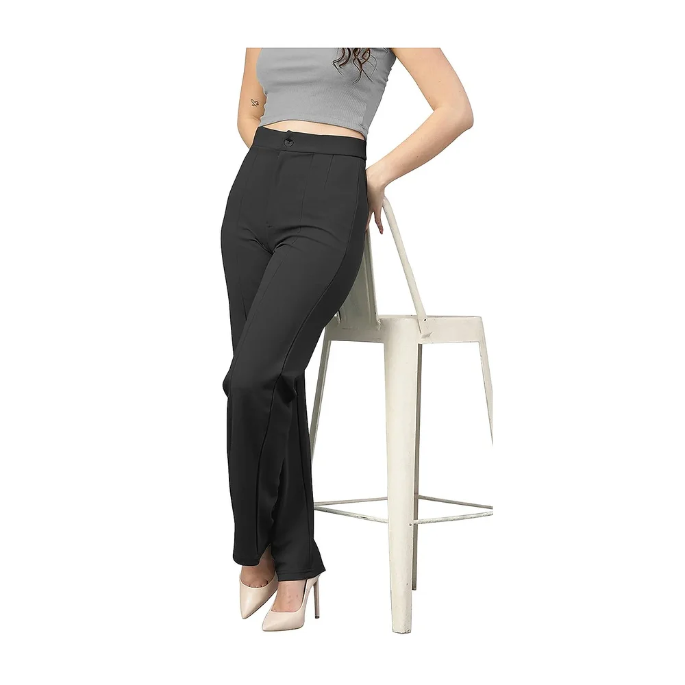 Solid Black Polyester Pant - Textiles & Apparel by Cara Exim
