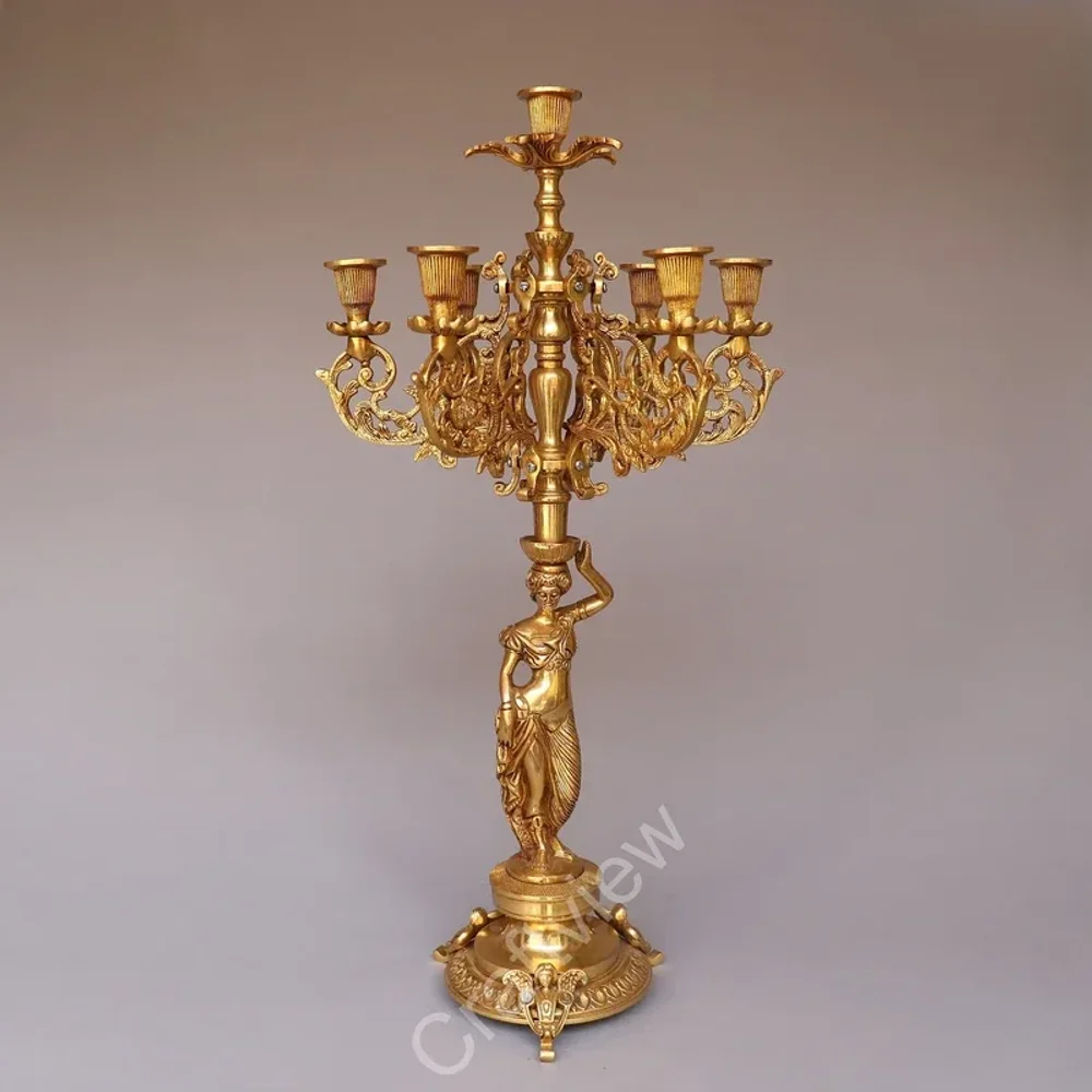 Brass Vintage Candelabra Holder - Home & Kitchen by Craftsview