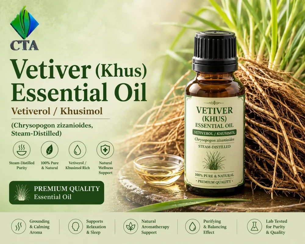 Steam-distilled Vetiver (Khus) Essential Oil - Chemicals & Raw Materials by Central Trade Agency Pvt. Ltd.