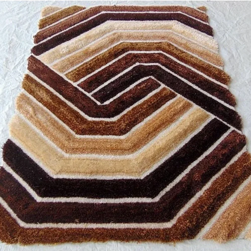 3D High-Low Shaggy Carpet - Furniture & Interiors by Shiv Carpet Export