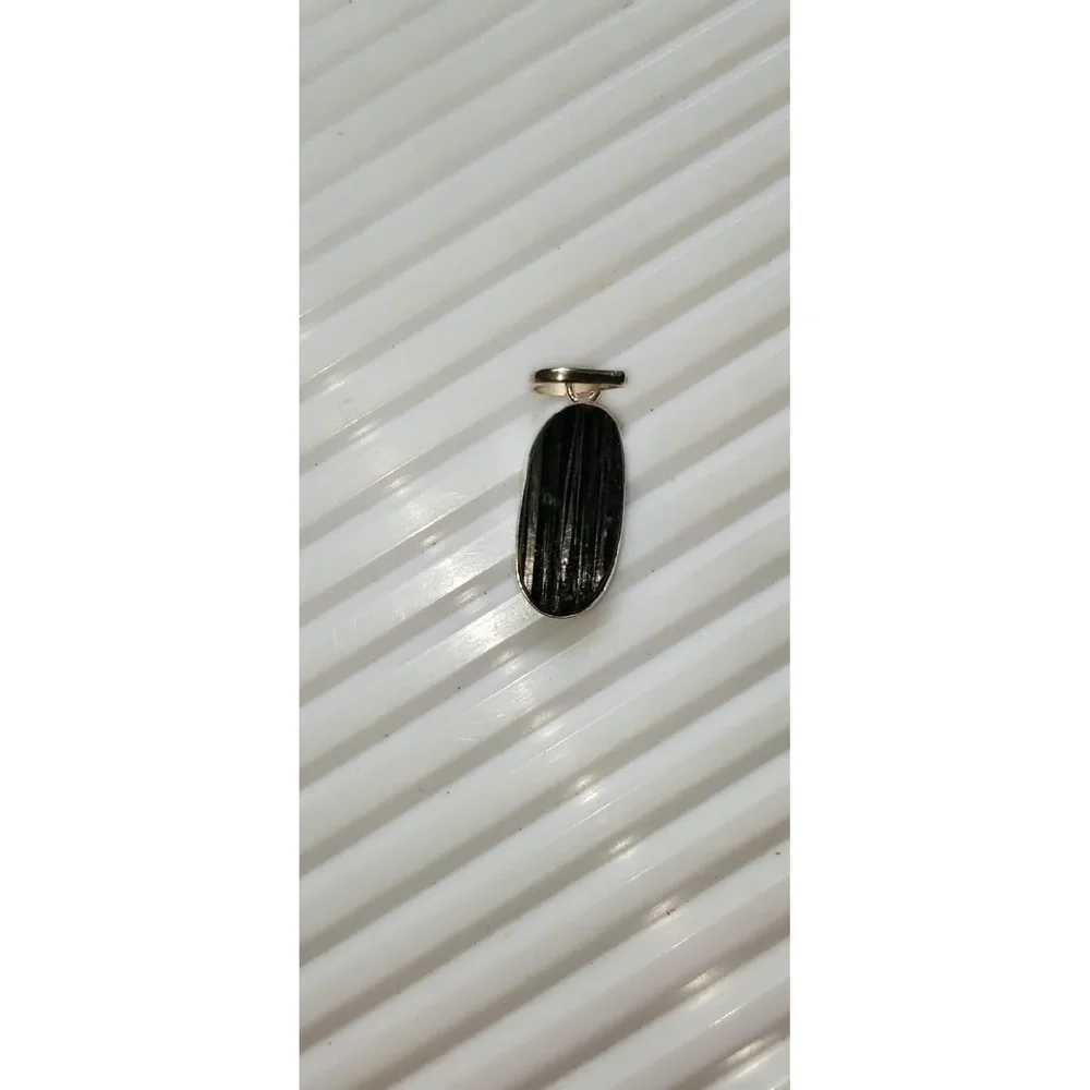 Natural Black Tourmaline Silver Pendant - Gems & Jewelry by Zairish Global