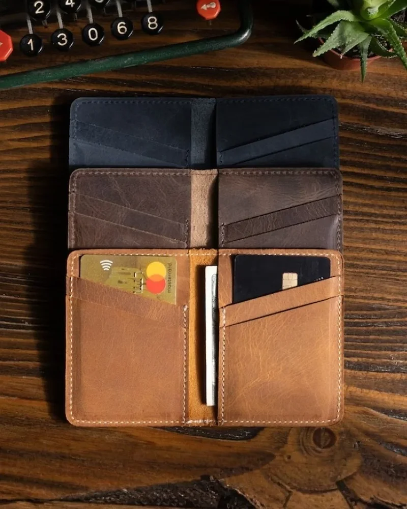 Plant Leather Bi-Fold Card Holder - Footwear, Bags & Leather Goods by Tiera Blue