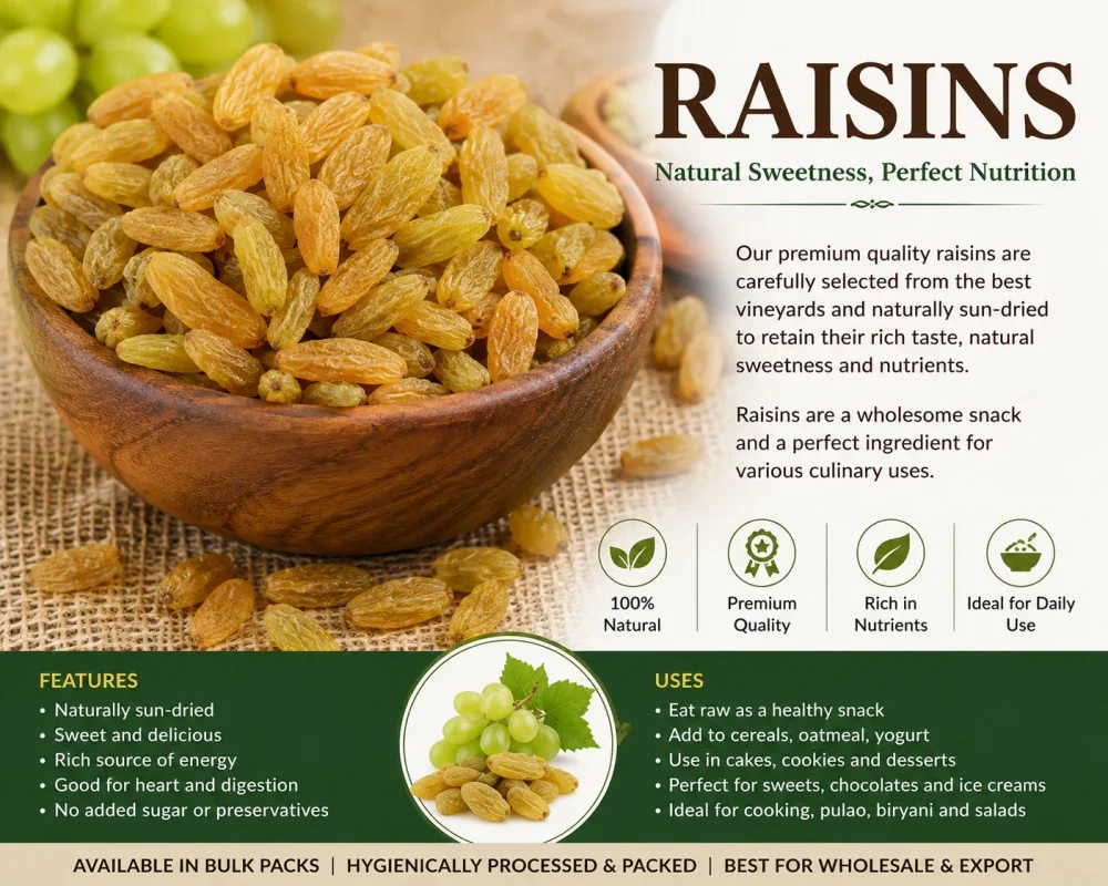 Bulk Sun-Dried Raisins - Food & Agriculture by PranExpo