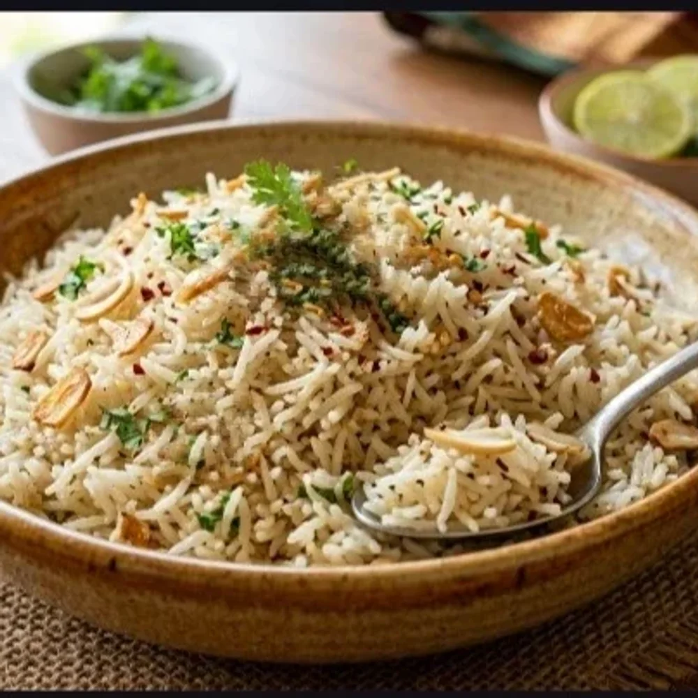 Spicy Garlic Rice with Virsa Special Gravy - Food & Agriculture by Virsa