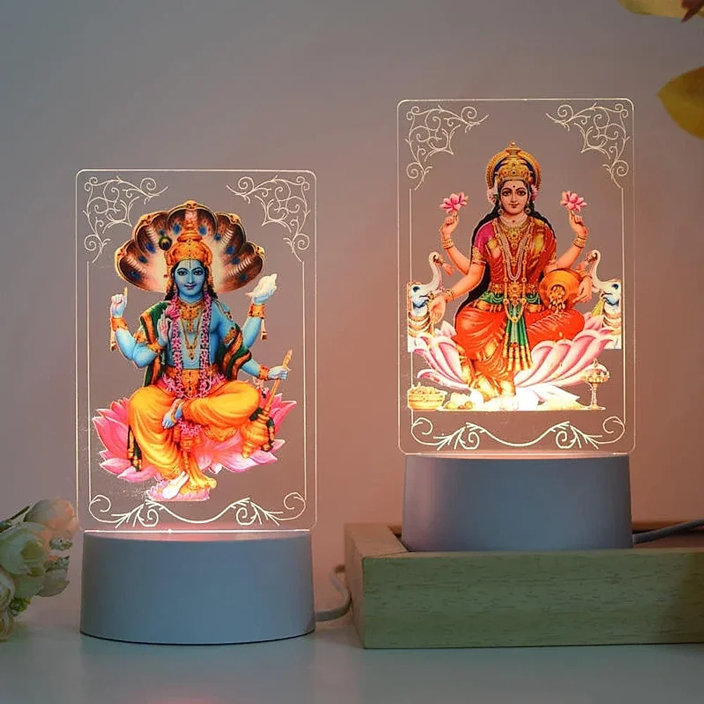 Customized LED Night Lamp with Hindu God Design - Handicrafts & Gifts by Rudraksh Enterprises