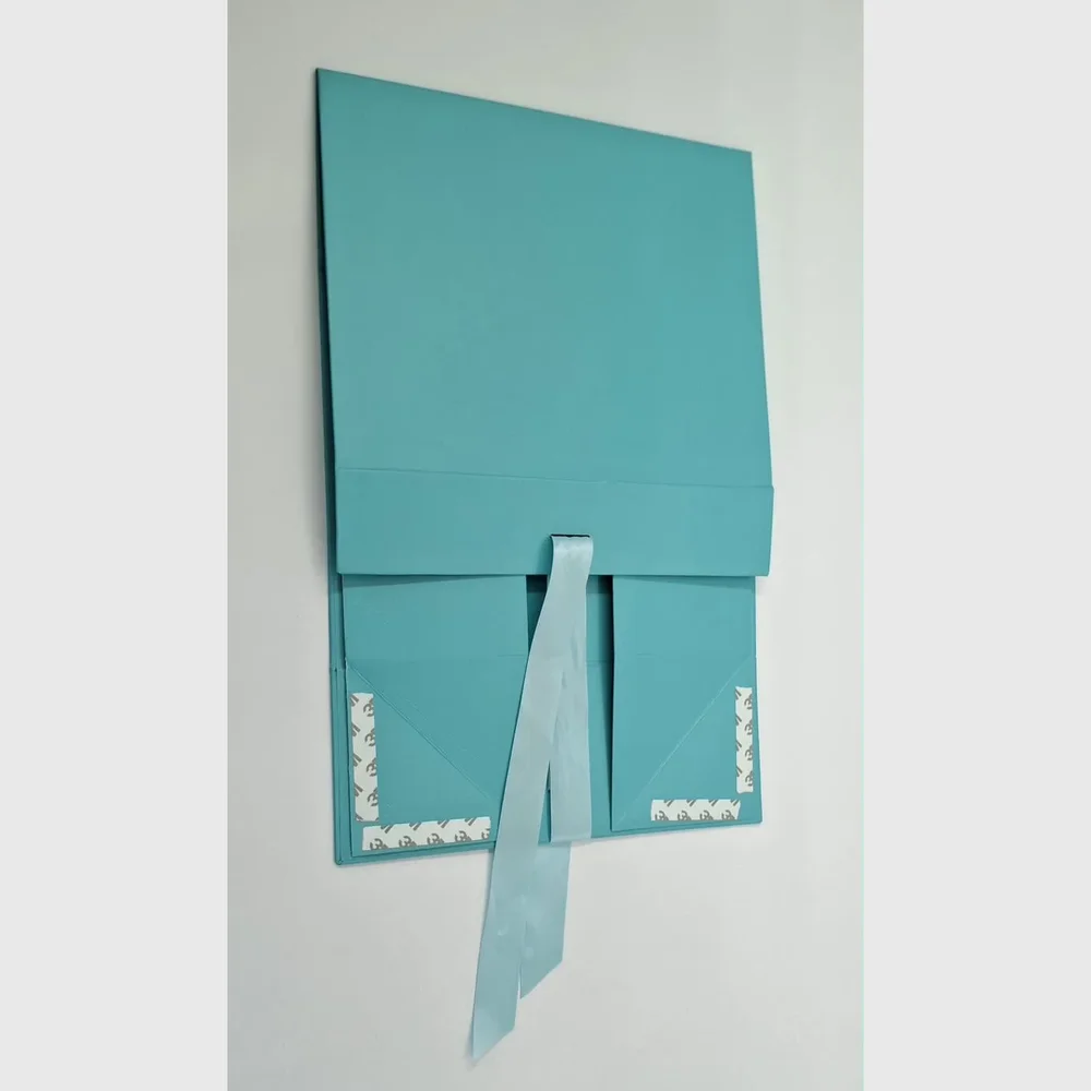 Cardboard Ribbon Tie Rigid Box 10x10x4 inch - Packaging & Printing by Hindustan Handmade Paper Products