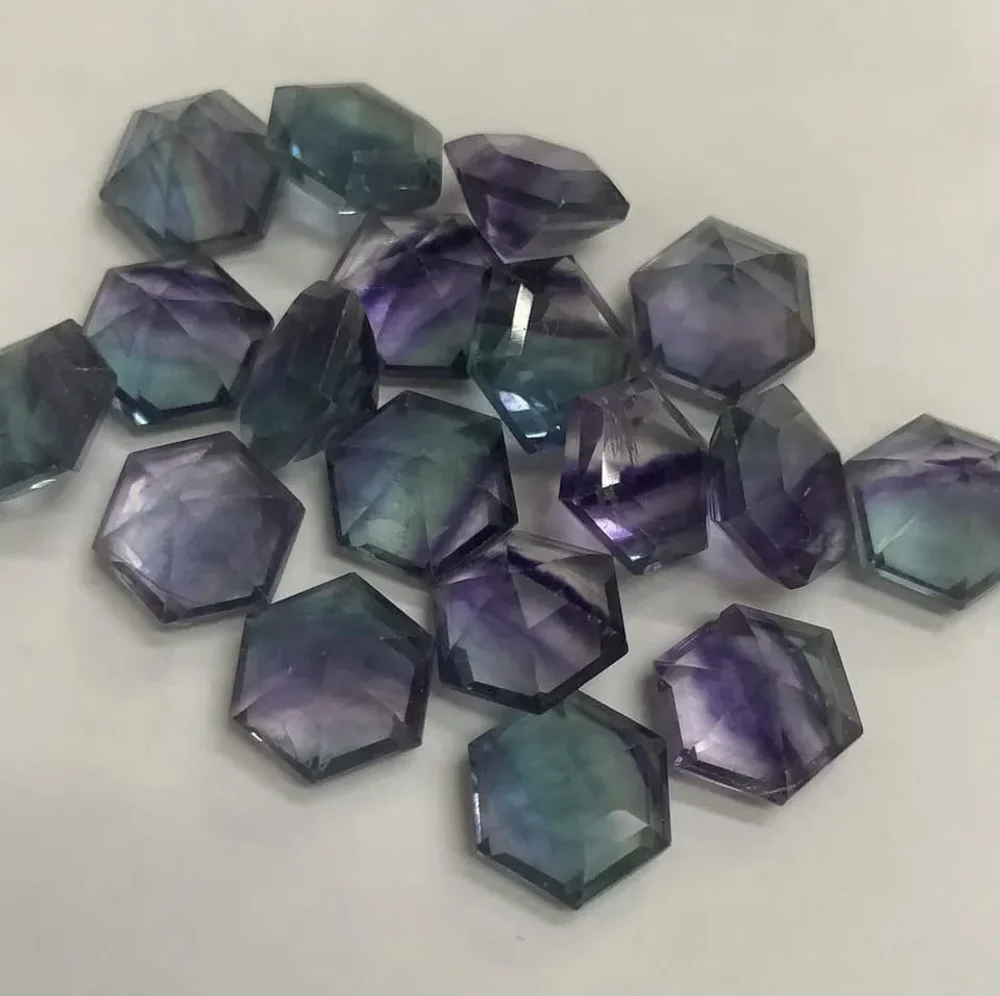 Florite Hexagon Cut - Gems & Jewelry by Adnan Gems Art